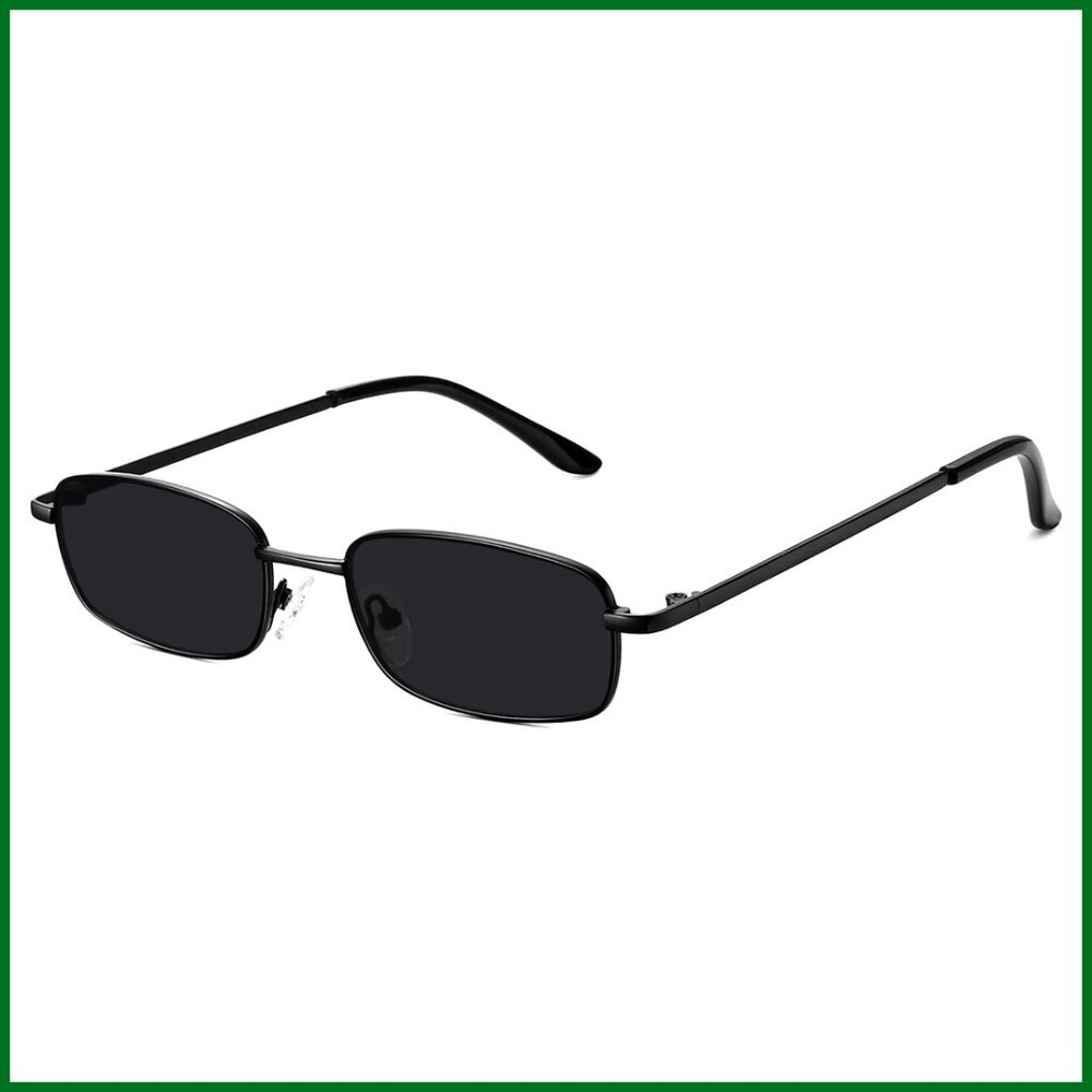 Retro Square Frame Sunglasses Y2K Style UV400 Protection Narrow Fit